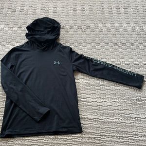 Under Armour dri-fit hooded long sleeve performance shirt.